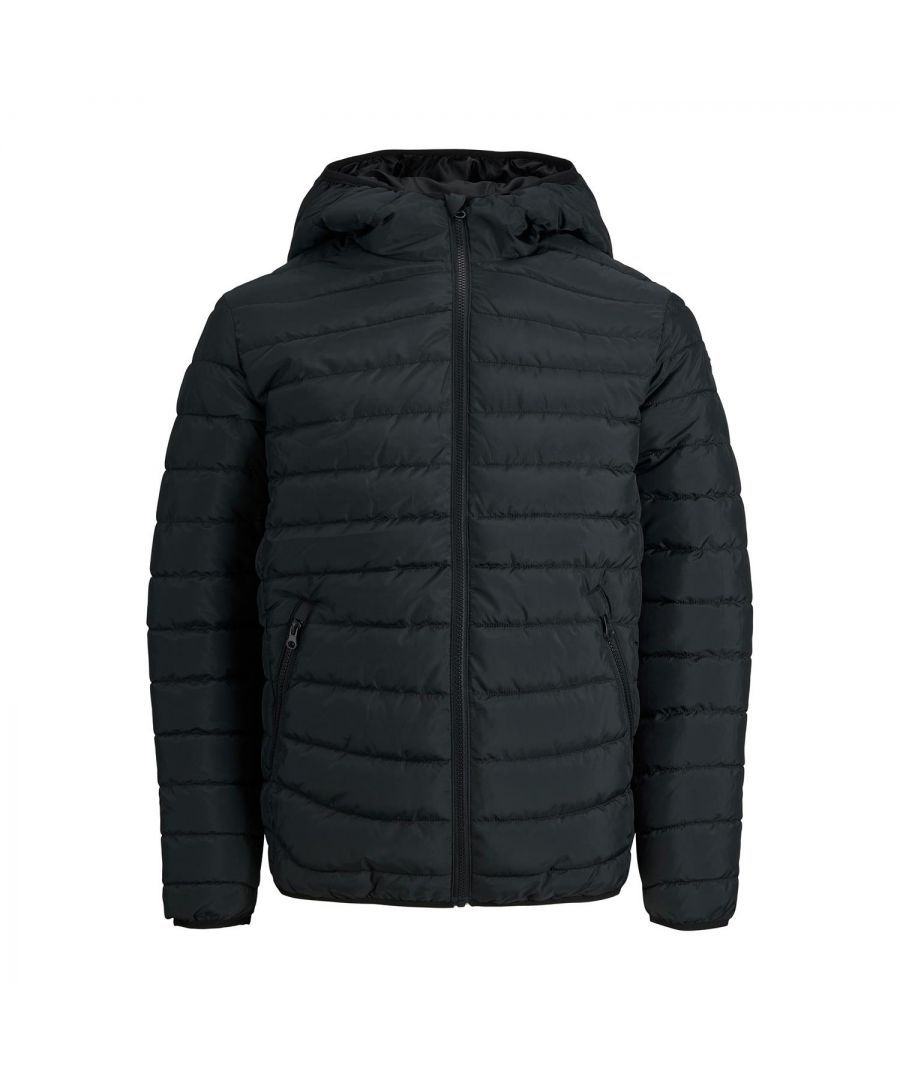 Men’s puffer jackets are a classic and versatile outerwear essential that will keep you warm and comfortable in all seasons. Find your favourite puffer jacket in our range of men’s outerwear.\n\nFeatures:\n\nQuilted jacket with hood\nIt’s lightweight and comfortable\nOuter: 100% Polyester; Lining: 100% Polyester\nFastening: Zipper\n\nWashing Instruction:\n\nMachine Wash\nDo not bleach\nDo not tumble dry\nDo not iron\nDo not dry clean\n\n\nPackage Includes: Jack & Jones Men's Quilted Puffer Jacket
