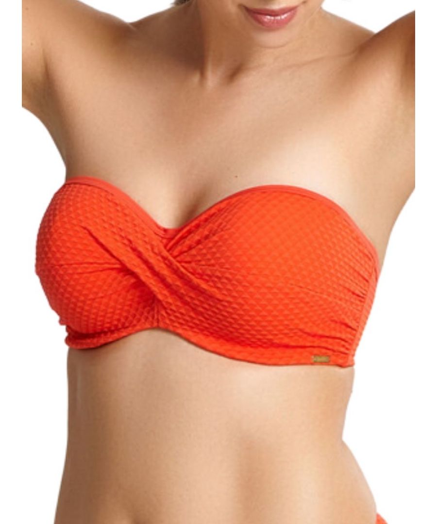 Panache Womens Echo Bandeau Bikini Top - Orange - Size 38GG