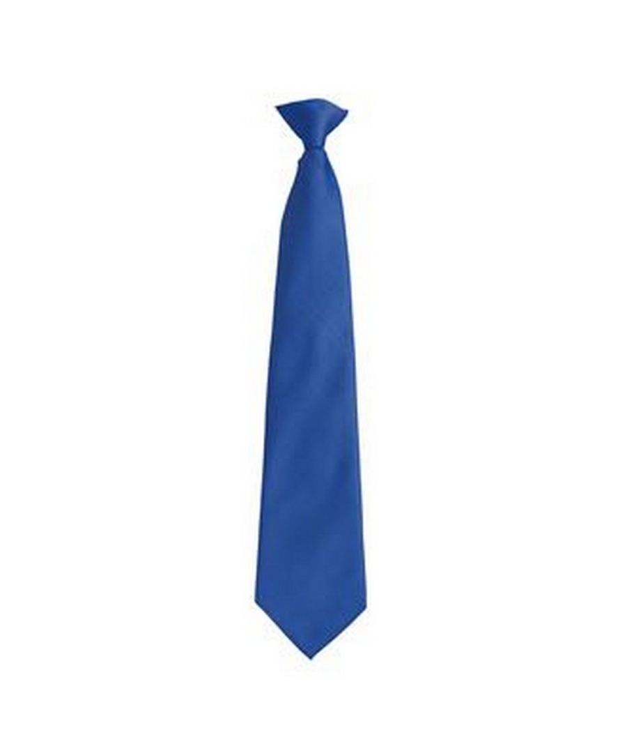 Premier Mens Fashion ”Colours” Work Clip On Tie (Royal) - Blue - One Size