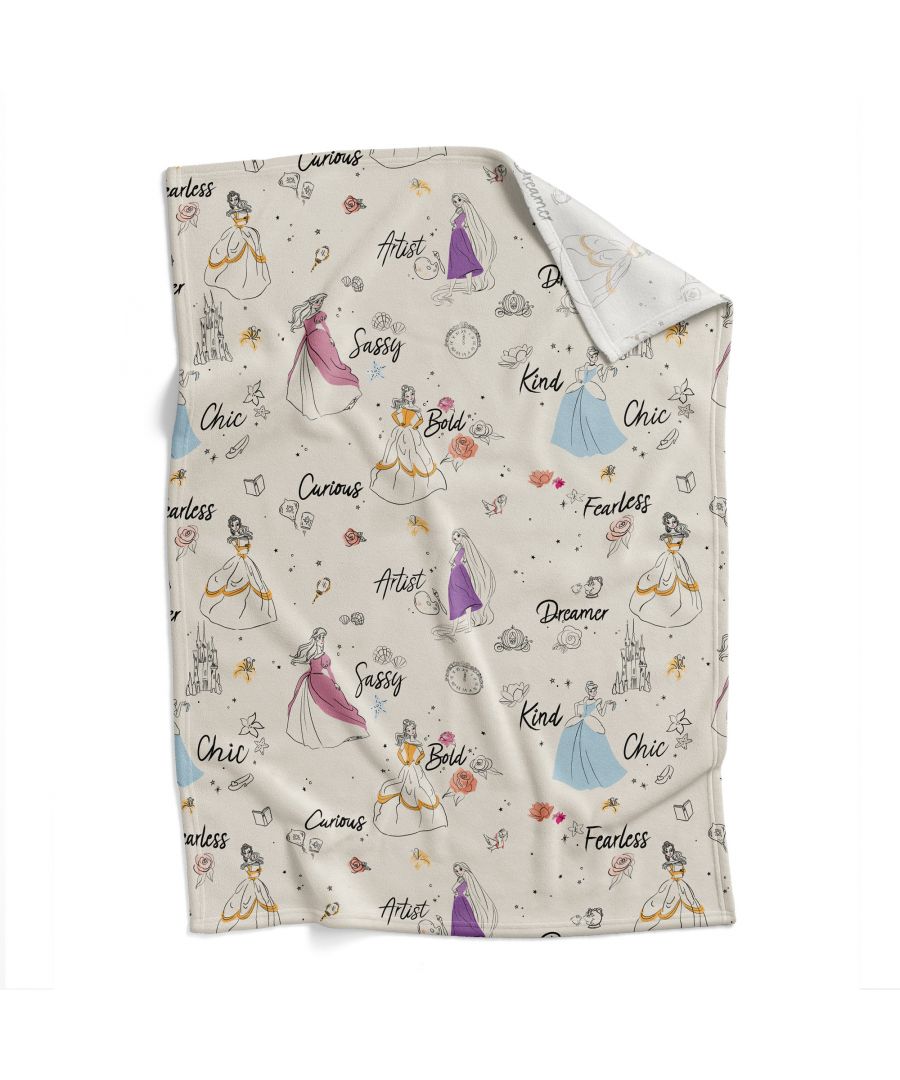 Disney's most favourite princesses - Belle, Cinderella, Ariel and Rapunzel are all together in this beautiful and elegant Princess Tales Fleece Throw to give your little one a fairy tale feel. The blanket feastures the illustrations of all these princesses and brings out their true spirits like curiousity, fearlessness, kindness and many more. This is crafted from 220 GSM, 100% polyster and has a soft-silky feel.\n\nThe woven technique of the plush throw blanket gives a luxuriously soft feeling while also providing the warmth and comfort to your little one. This fleece throw can be used for the bedroom, sofa, and even outdoors.