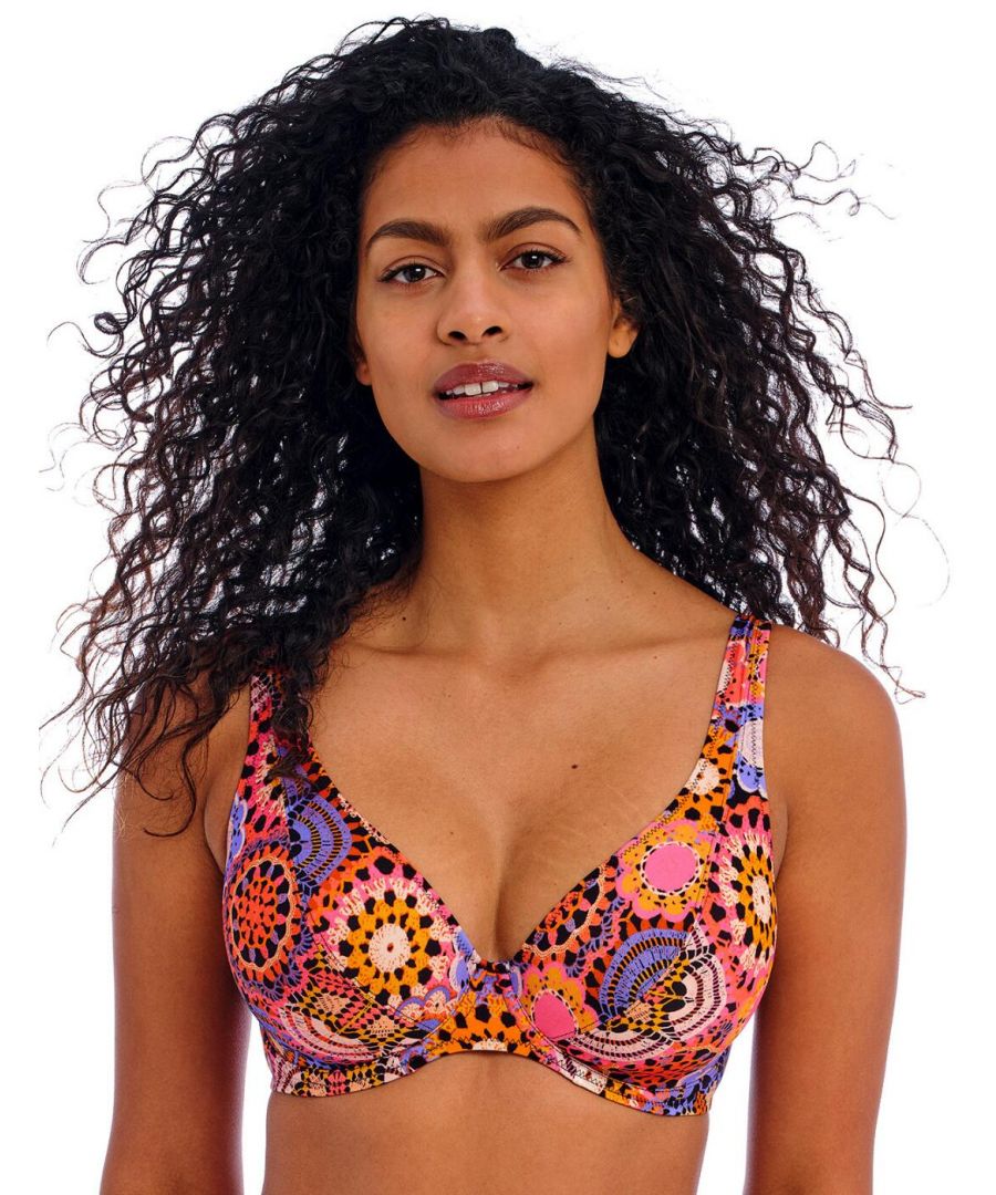 Freya Womens Santiago Nights High Apex Bikini Top - Multicolour Polyamide - Size 32DD