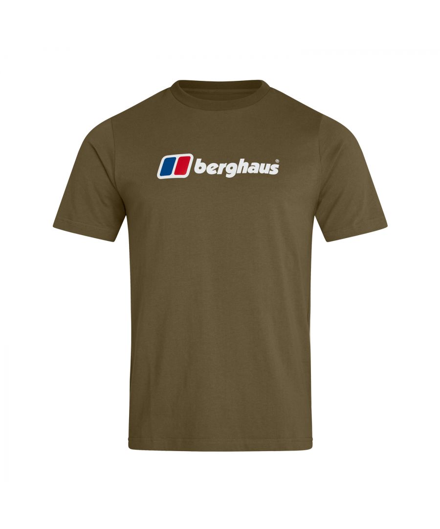 The Berghaus Organic Big Classic Logo Mens Short Sleeve T-Shirt is classic style for outdoor lovers.  Made with a classic crew neckline with short sleeves for movement.  Soft cotton fabric for all day comfort.  Finished off with a Berghaus logo added to chest.