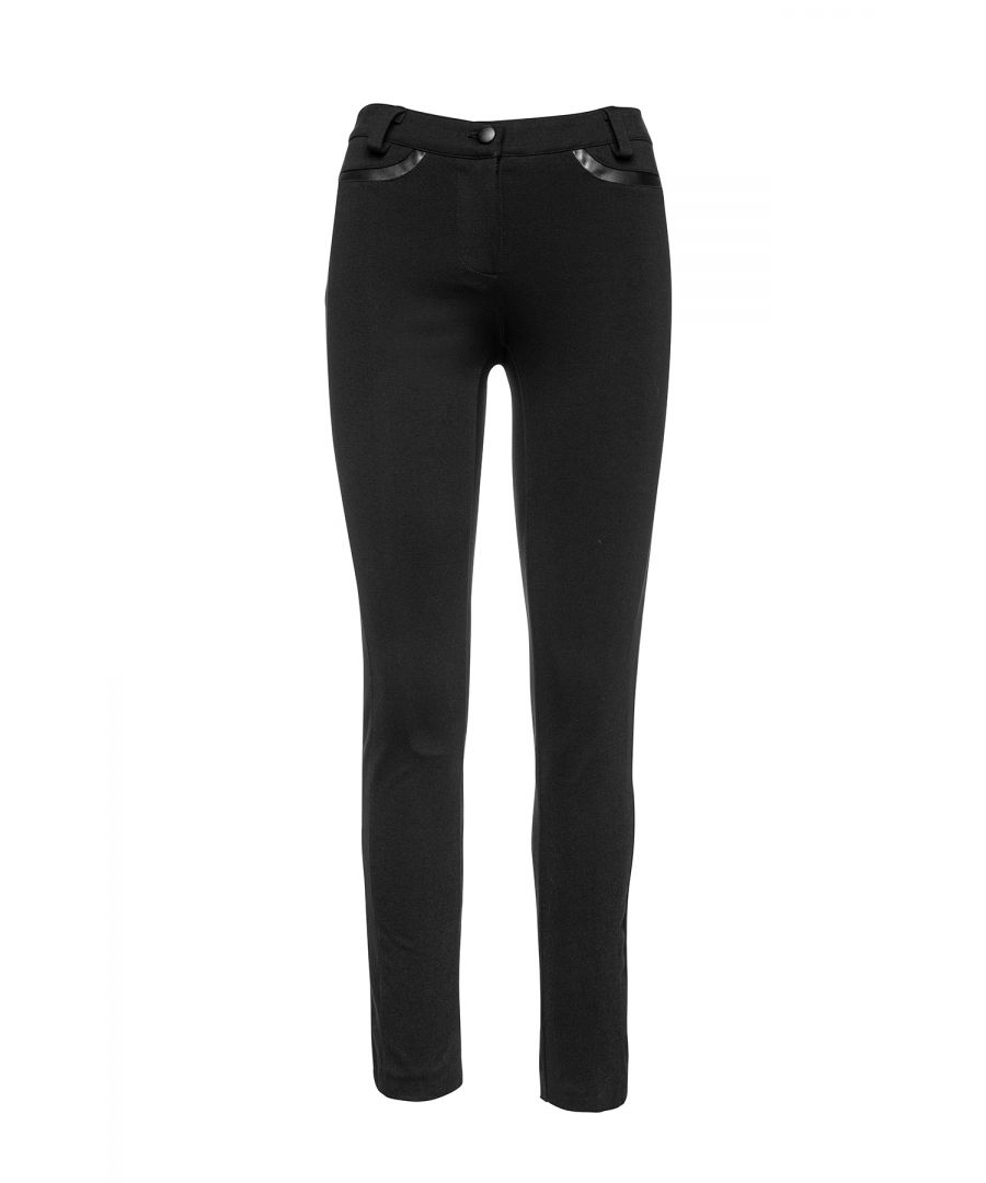 Image for Full Length Pants with Pleather Detail