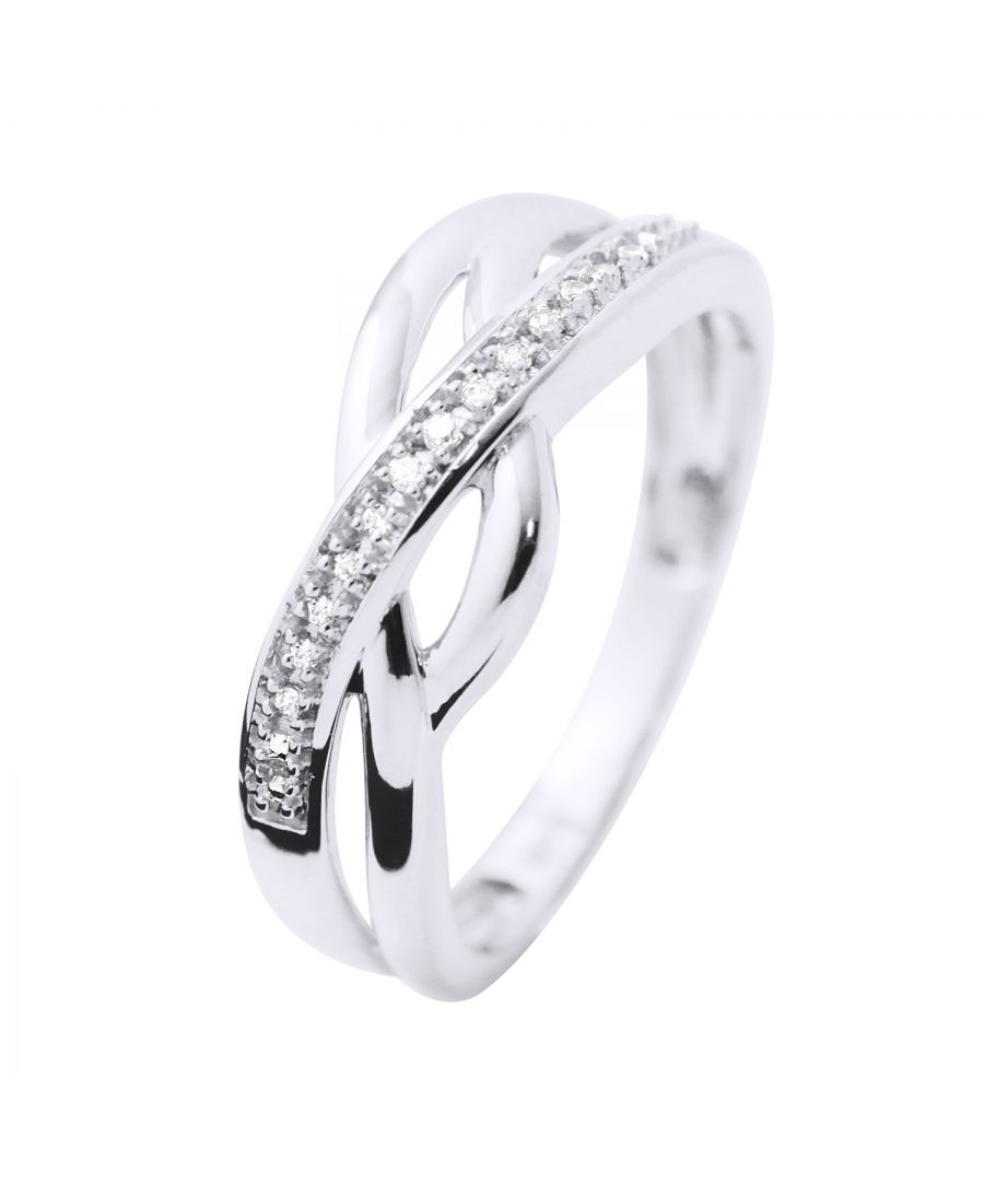 Ring Luxury - Diamonds 0,04 Cts - White Gold - Size available from 48 to 62 , I to U - Our jewellery is made in France and will be delivered in a gift box accompanied by a Certificate of Authenticity and International Warranty