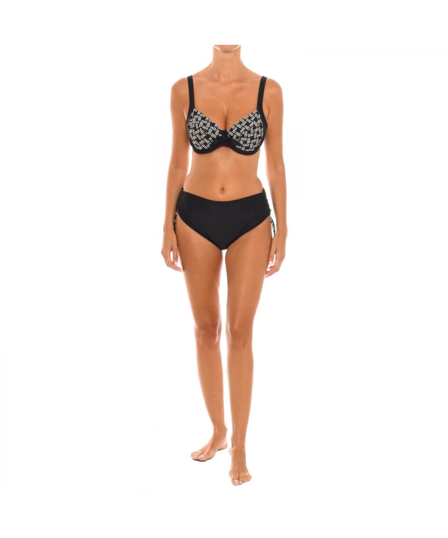 Teleno Womenss unpadded underwired bikini EB1525C - Black - Size 36C