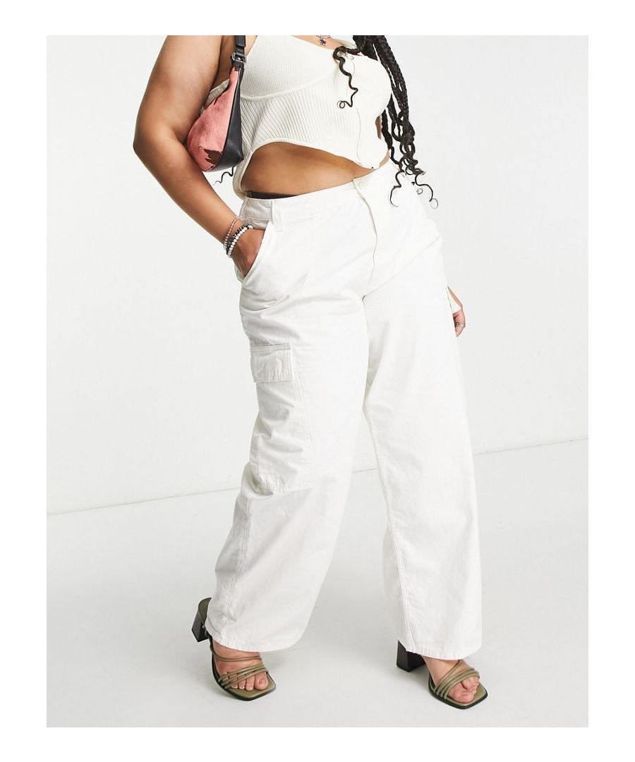 Plus-size trousers by ASOS Curve For the rotation High rise Belt loops Functional pockets Oversized fit  Sold By: Asos