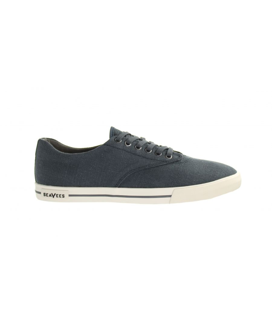 Seavees Hermosa Plimsoll Standard  Lace-Up Navy Synthetic Mens Trainers