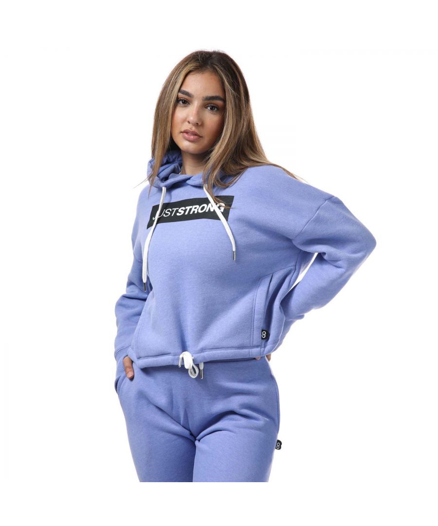 Just Strong Relax korte hoodie voor dames, gemêleerd blauw
