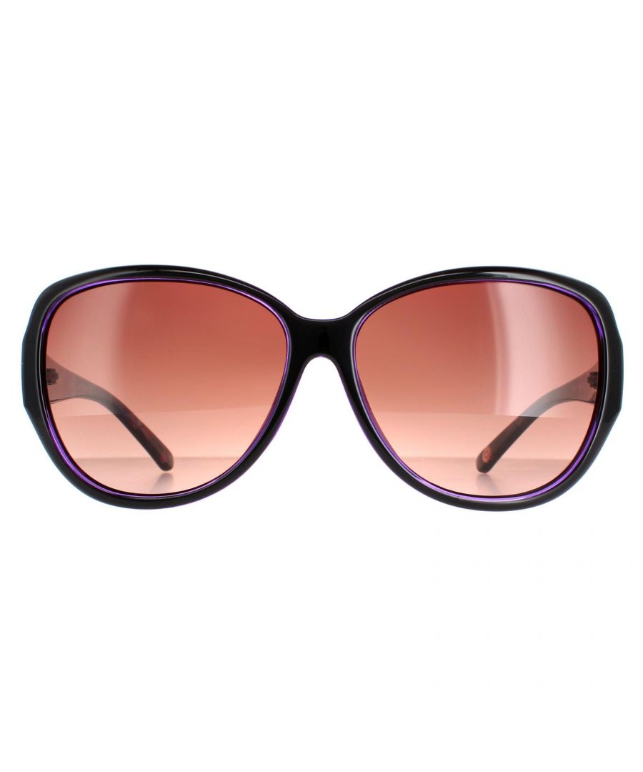Ted Baker Oval Womens Black Purple Brown Gradient TB1394 Shay  TB1394 Shay are an ultra feminine oval style with a lovely floral design on the insides of the temples and finished with the Ted Baker logo.