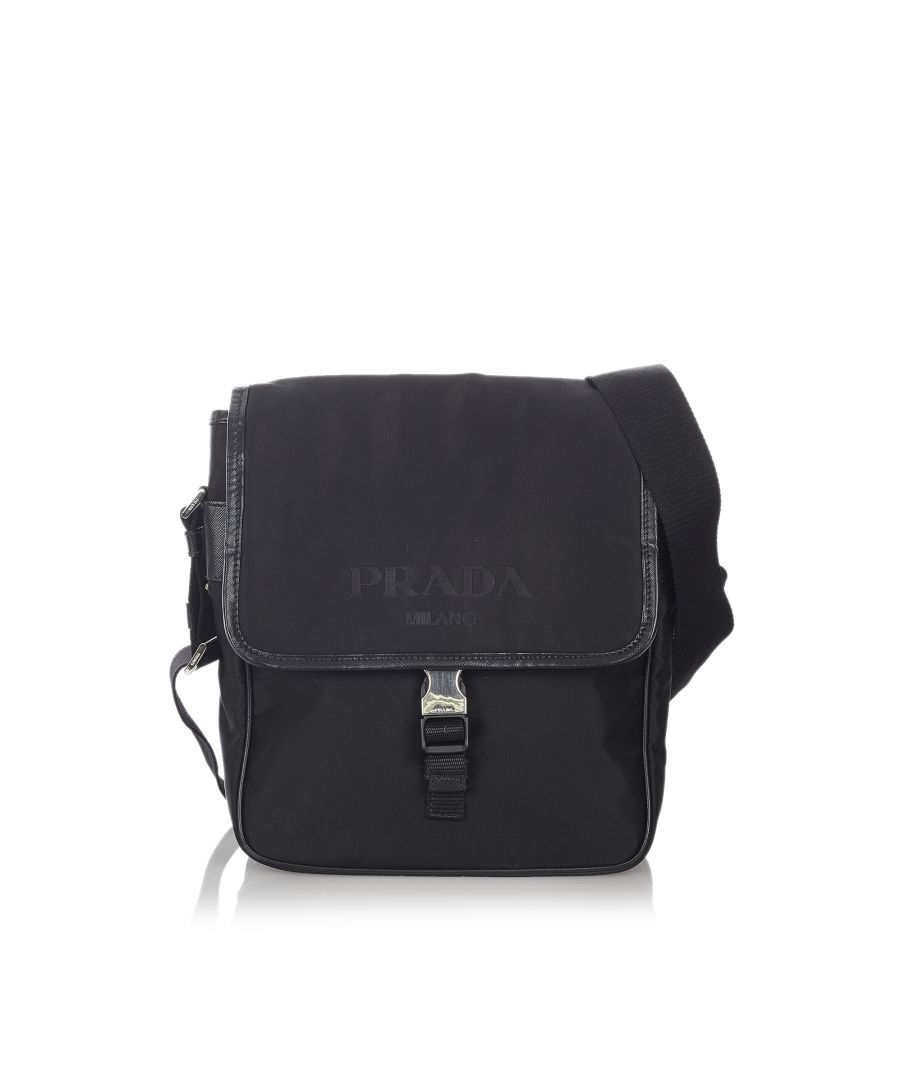 Image for Vintage Prada Tessuto Crossbody Bag Black