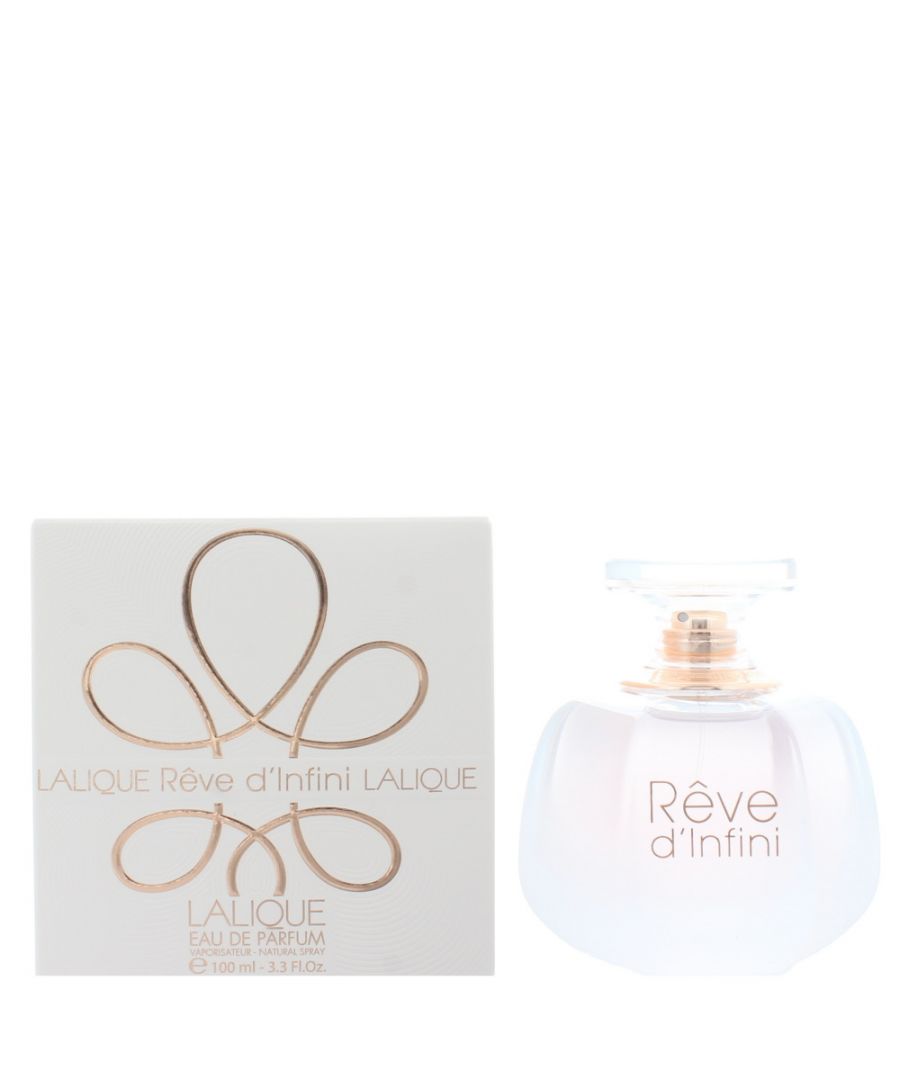 Lalique Reve dInfini is a floral woody musk fragrance for women. Top notes bergamot litchi white rose. Middle notes freesia jasmine rose peach cedar. Base notes vanilla musk sandalwood. Reve dInfini was launched in 2015.