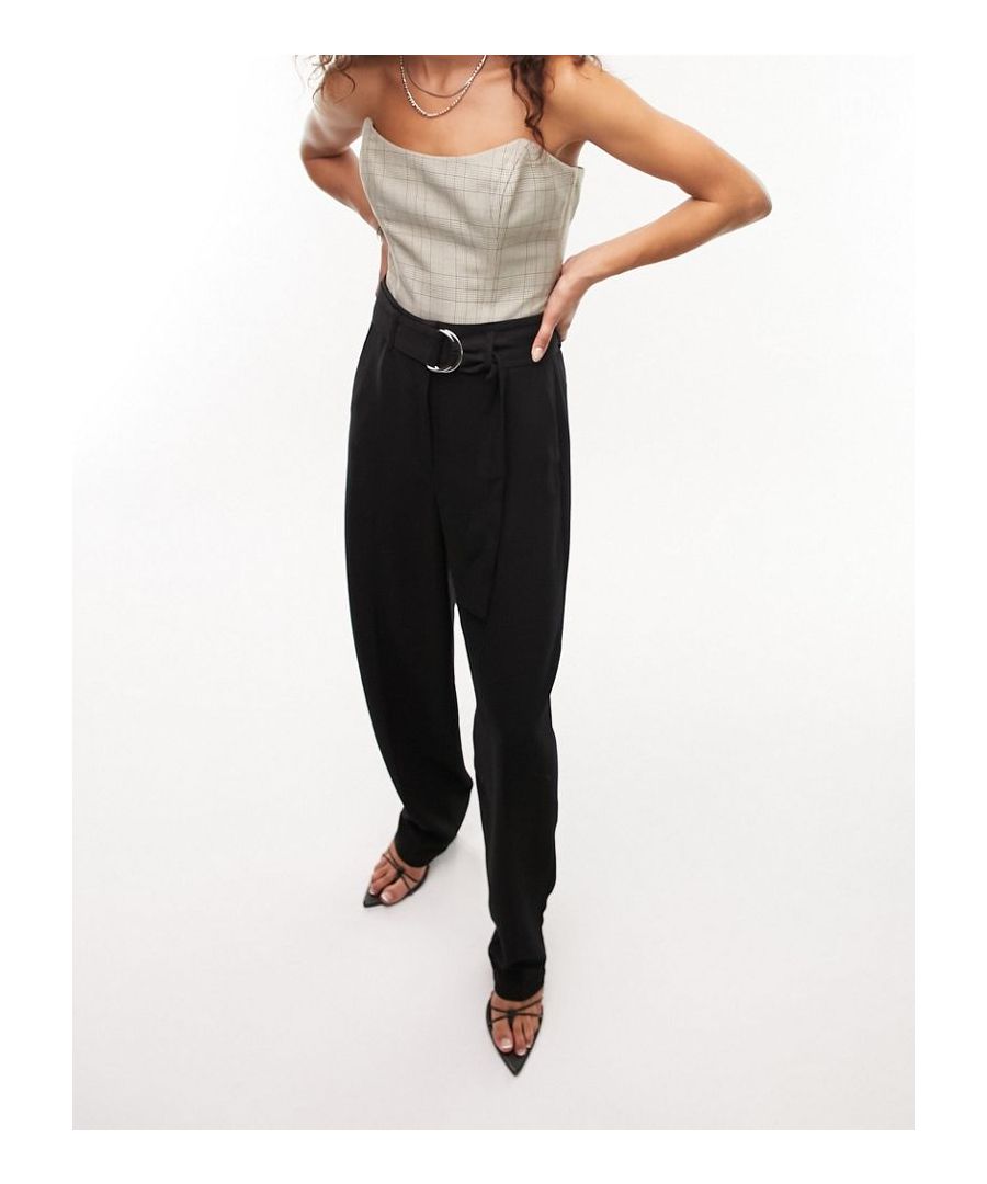 Trousers & Leggings by Topshop Welcome to the next phase of Topshop High rise Belted waist Functional pockets Tapered fit  Sold By: Asos