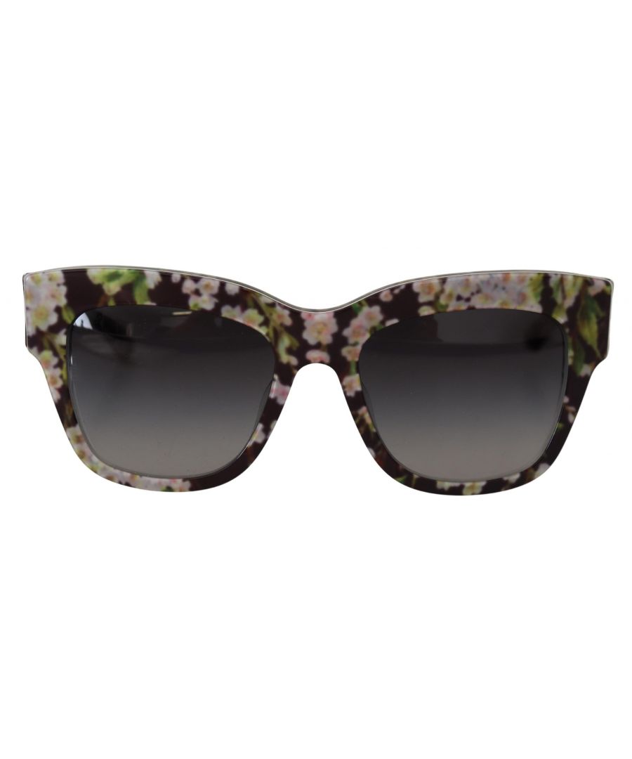 Dolce & Gabbana Black Floral Acetate Rectangle Shades DG4231F WoMens Sunglasses - One Size - Image 1