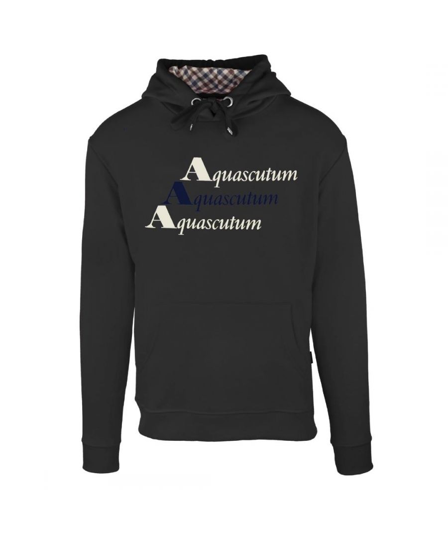 Image for Aquascutum Triple Logo Black Hoodie