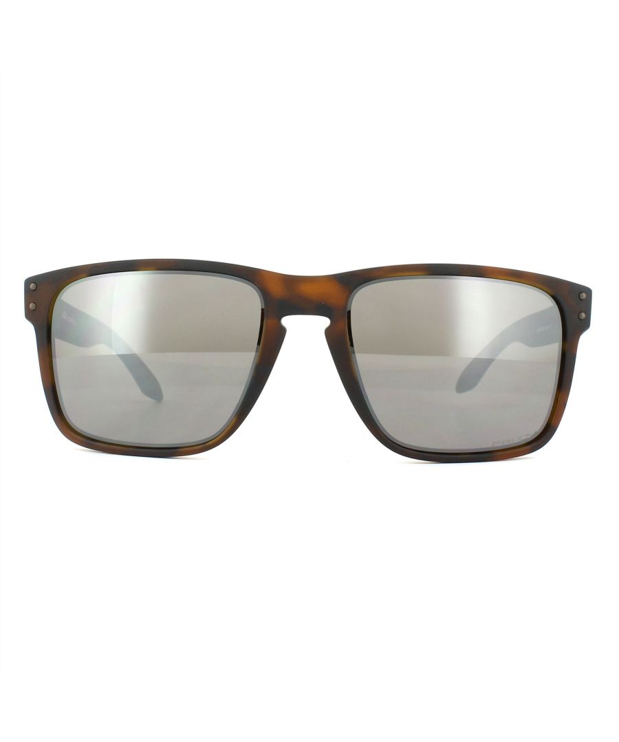Oakley Square Mens Matt Brown Tortoise Prizm Zwarte zonnebril