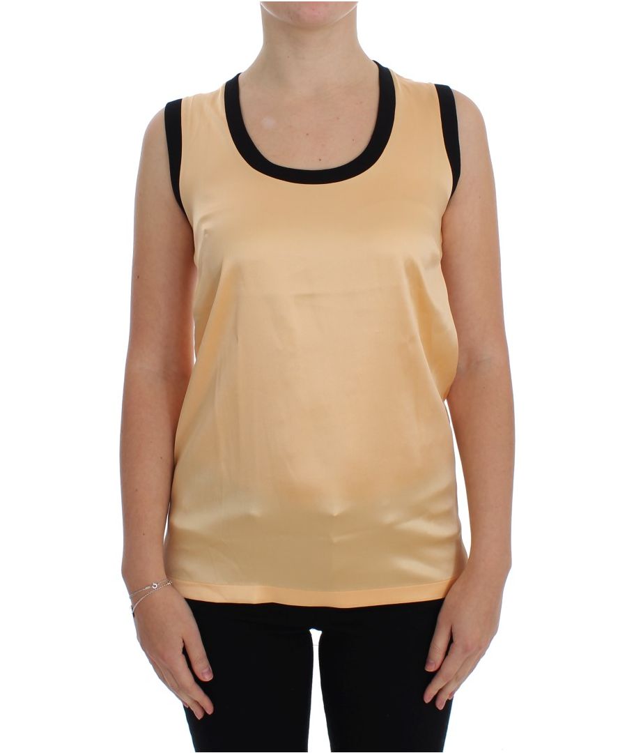 Image for Dolce & Gabbana Yellow Silk Stretch Top Blouse T-shirt