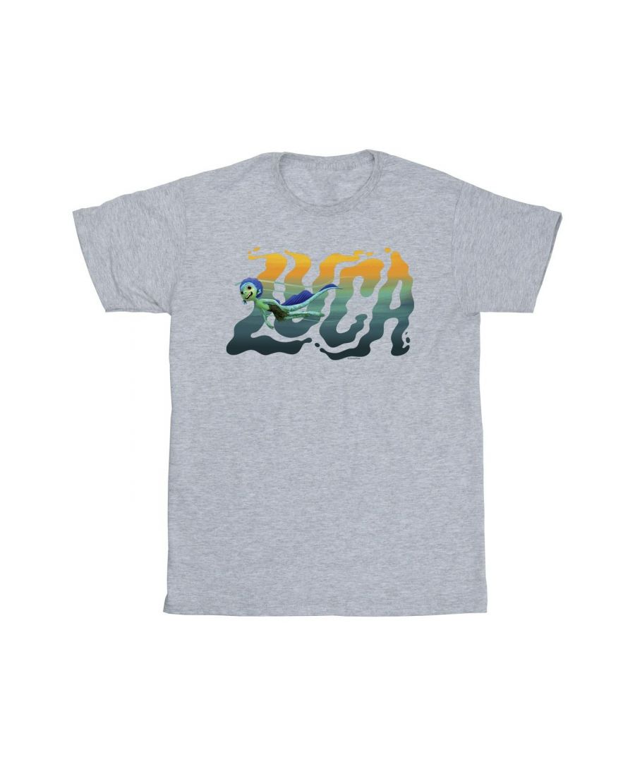 Disney Mens Luca Swim T-Shirt (Sports Grey) - Light Grey Cotton - Size Medium