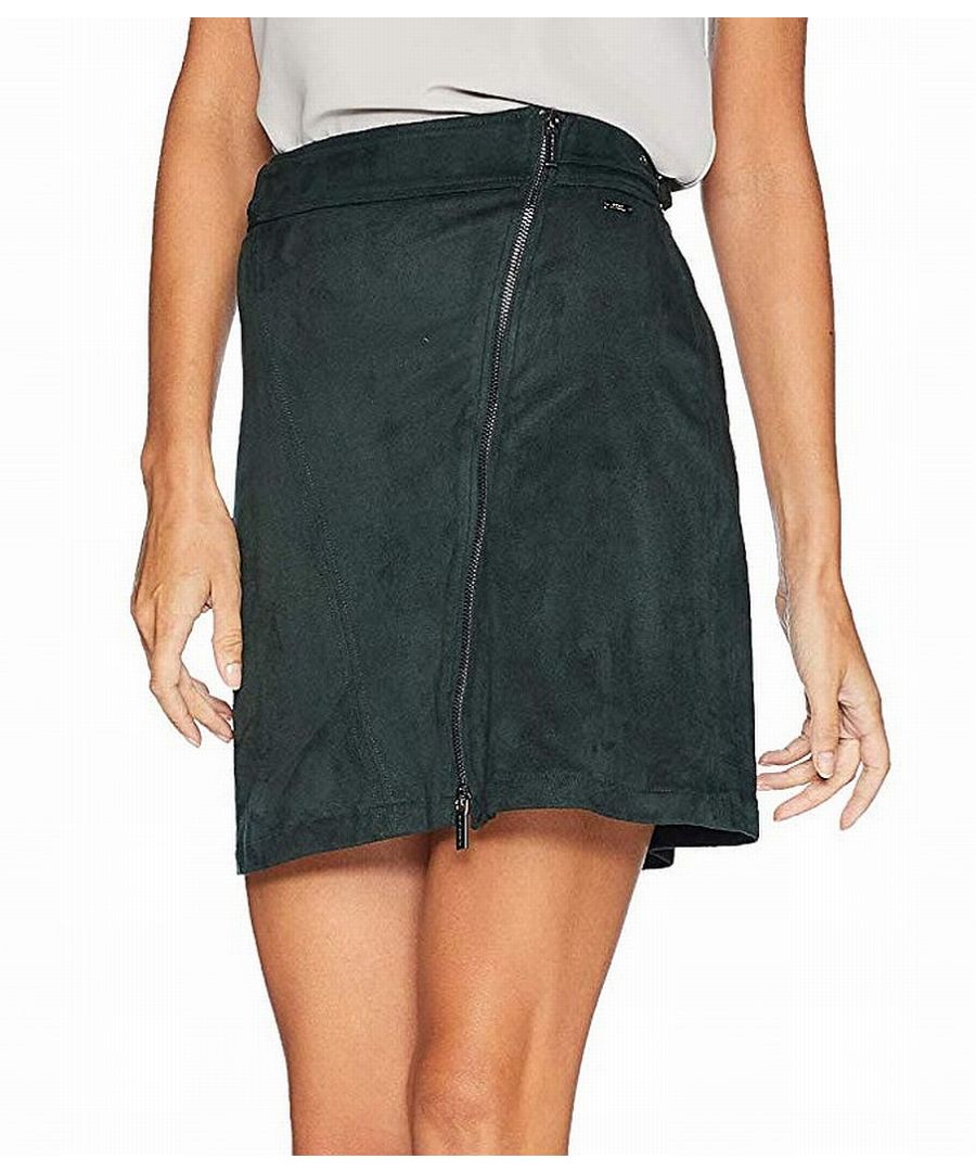 Image for Armani Exchange Women's Skirt Emerald Green Size Large L Suede Mini