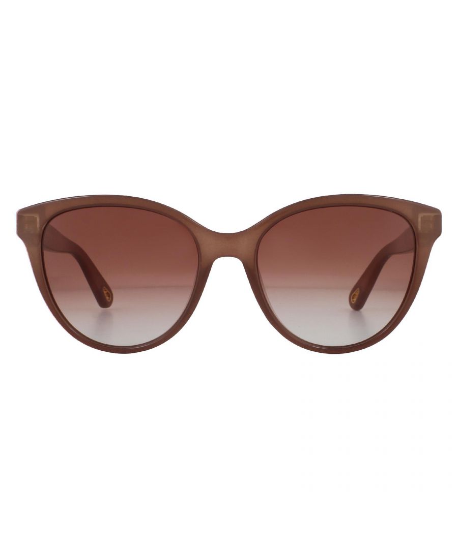 Chloe Sunglasses CE767S 643 Antique Rose Brown Gradient are a simple and elegant cat eye style crafted from lightweight acetate finished with the Chloe logo on each temples.
