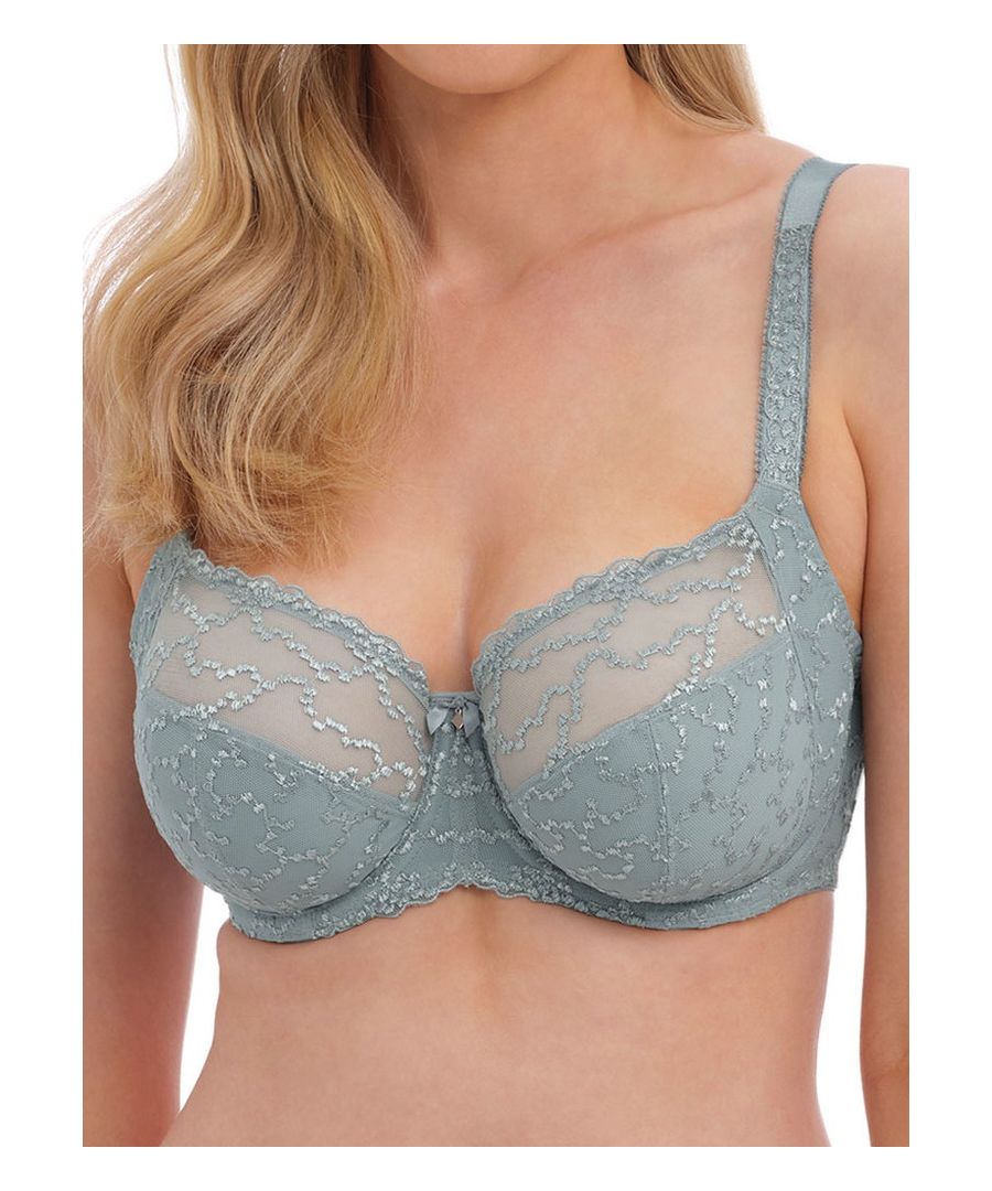 Fantasie Ana Underwired Side Support Bra. With a three piece cup, wide wires and an opaque wing. Featuring embroidery and bow/charm detail on the centre front. Product is made of 25% Nylon/Polyamide, 8% Elastane, 67% Polyester and is hand-wash only.