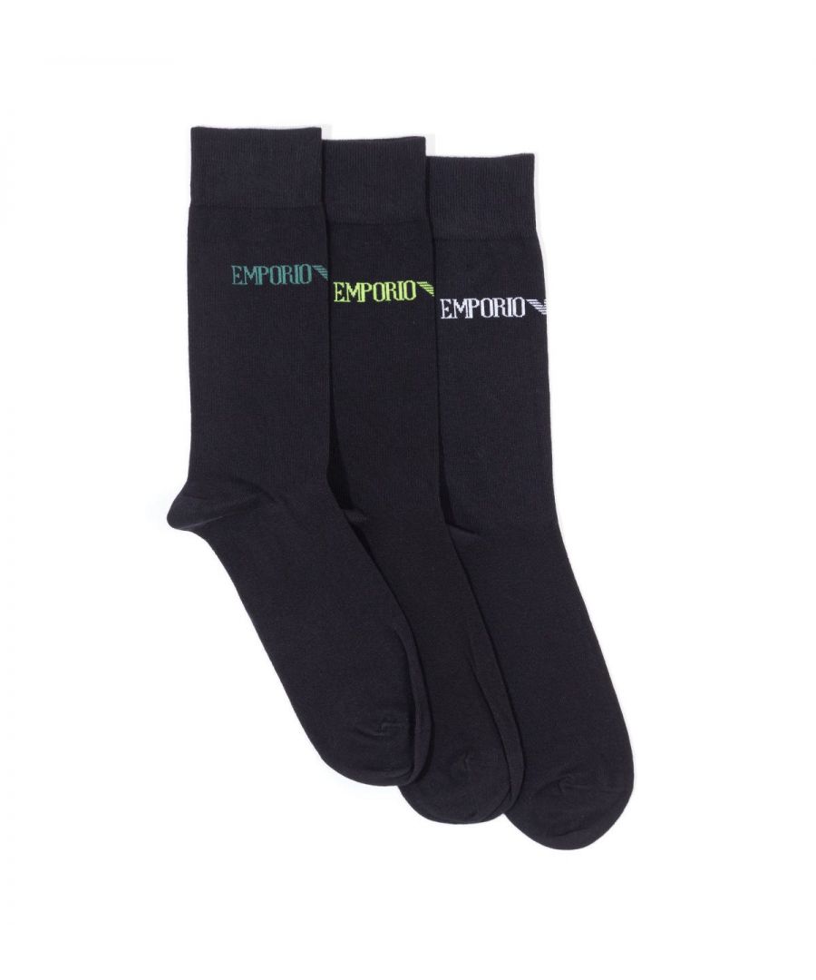 Image for Emporio Armani Loungewear 3 Pack Stretch Cotton Socks - Black