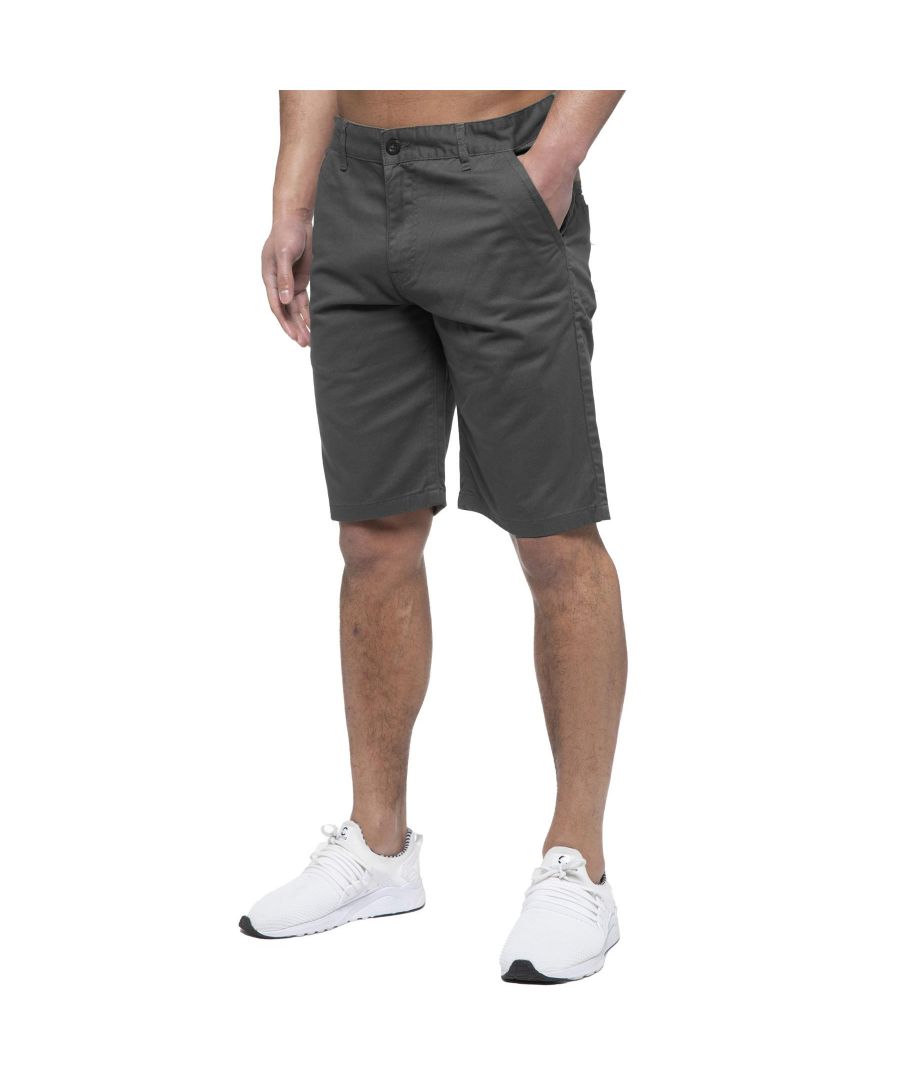 Enzo Mens Designer Regular fit Chino Shorts. Features 2 front pockets, 2 back pockets and Zip Fly Fastening. Perfect for summer.