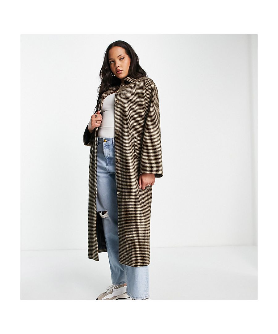 Coats & Jackets by ASOS Tall Low-key layering Check design Spread collar Button placket Side pockets Longline cut Regular fit Sold by Asos