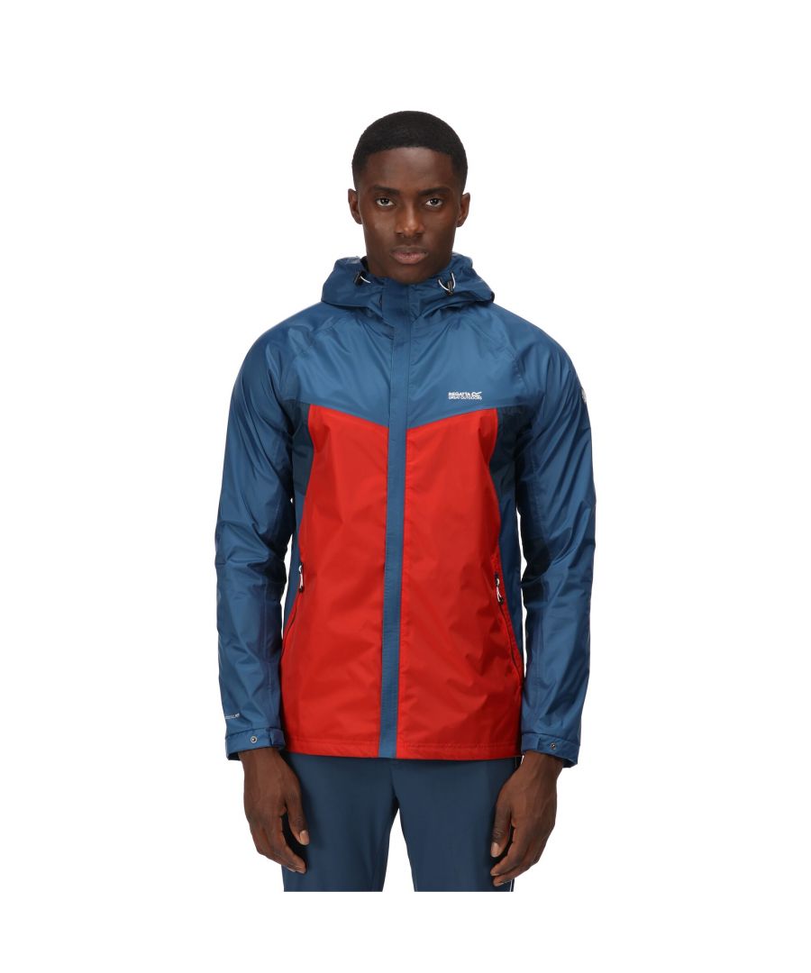 Image for Regatta Mens Dresford Waterproof Jacket (Dynasty Blue/Fiery Red)