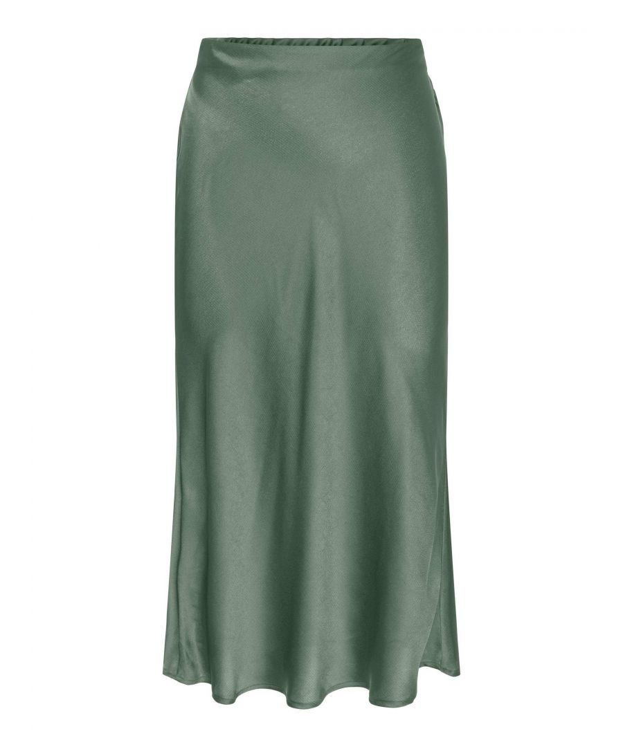 PIECES midi rok PCALMA grijs