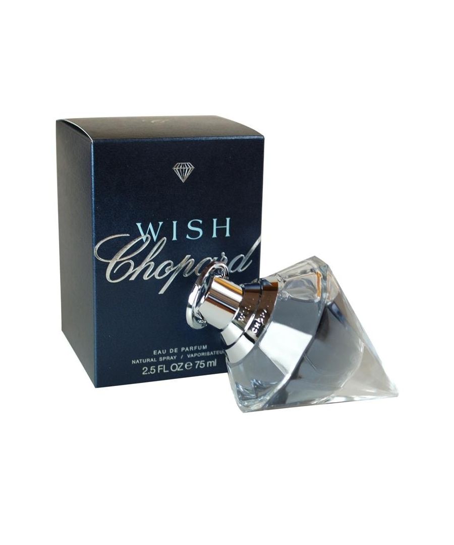 Wish by Chopard is an oriental vanilla fragrance. Top notes honeysuckle strawberry black locust orange blossom coconut gooseberry brazilian rosewood pear black currant yuzu. Middle notes honey violet orchid milk heliotrope lilyofthevalley jasmine magnolia osmanthus. Base notes sandalwood amber patchouli vanilla caramel incense tonka bean coffee. Wish was launched in 1999.