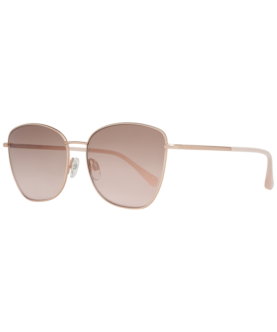 Ted Baker Butterfly Womens Rose Gold Multicoloured Gradient TB1522 Ariel Sunglasses are a modern butterfly style crafted from lightweight metal. The adjustable nose pads and plastic temple tips ensure a comfortable all day fit. Ted Baker's logo is engraved into the temples for authenticity.