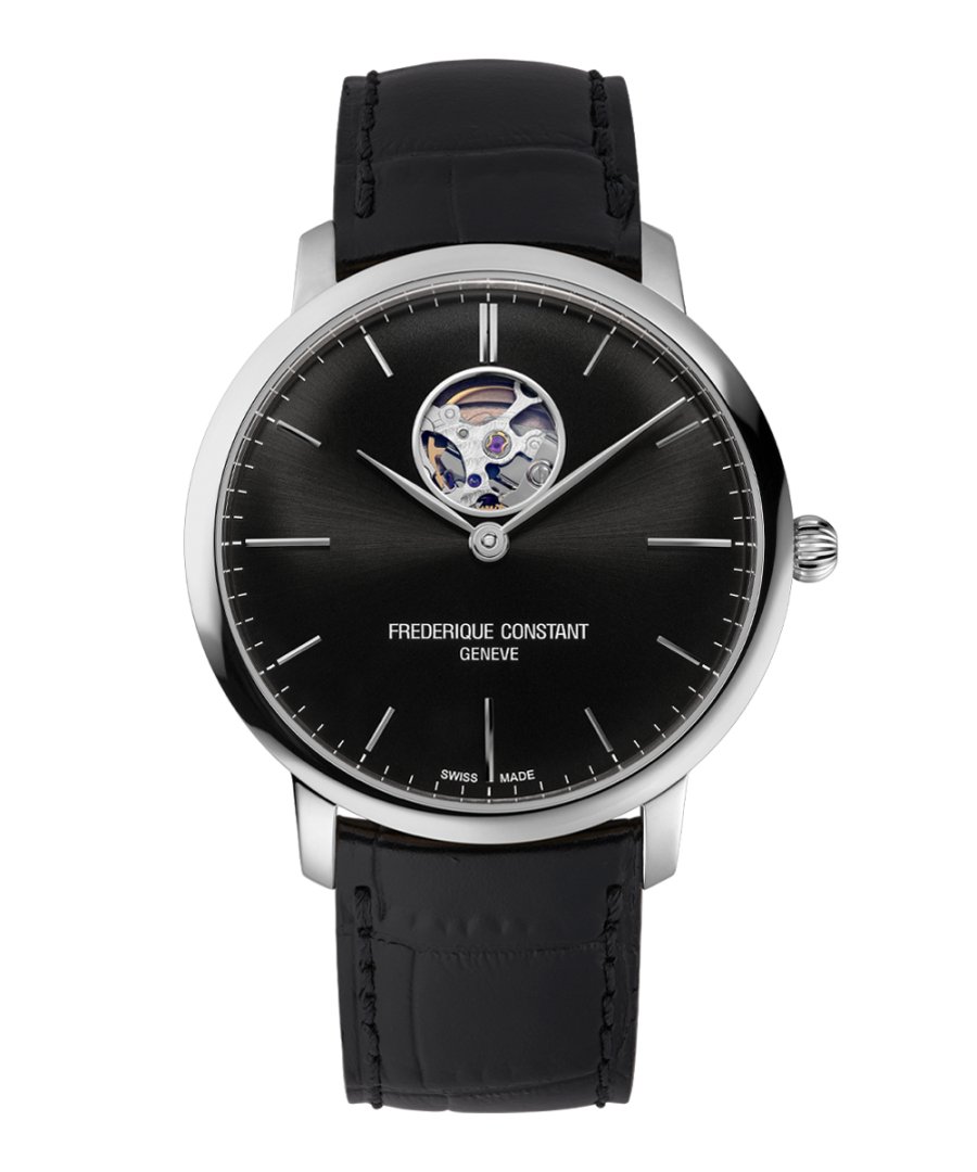 Frédérique Constant Slimline Heart Beat Heren Horloge Zwart FC-312B4S6