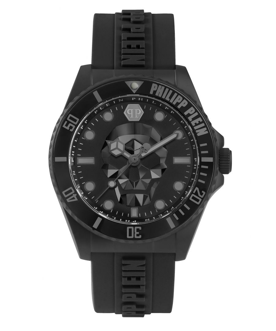 Philipp Plein The $kull Diver Mens Black Watch PWOAA0422 Silicone - One Size - Image 1