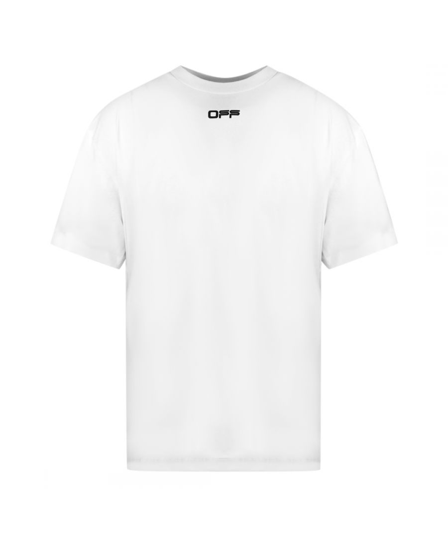 Off-White Baggage Tape Oversized White T-Shirt. Off-White White Tee. Off-White Logo Front Chest. Crew Neck, Short Sleeves. 100% Cotton, Made In Portugal. Style Code: OMAA038S201850030188