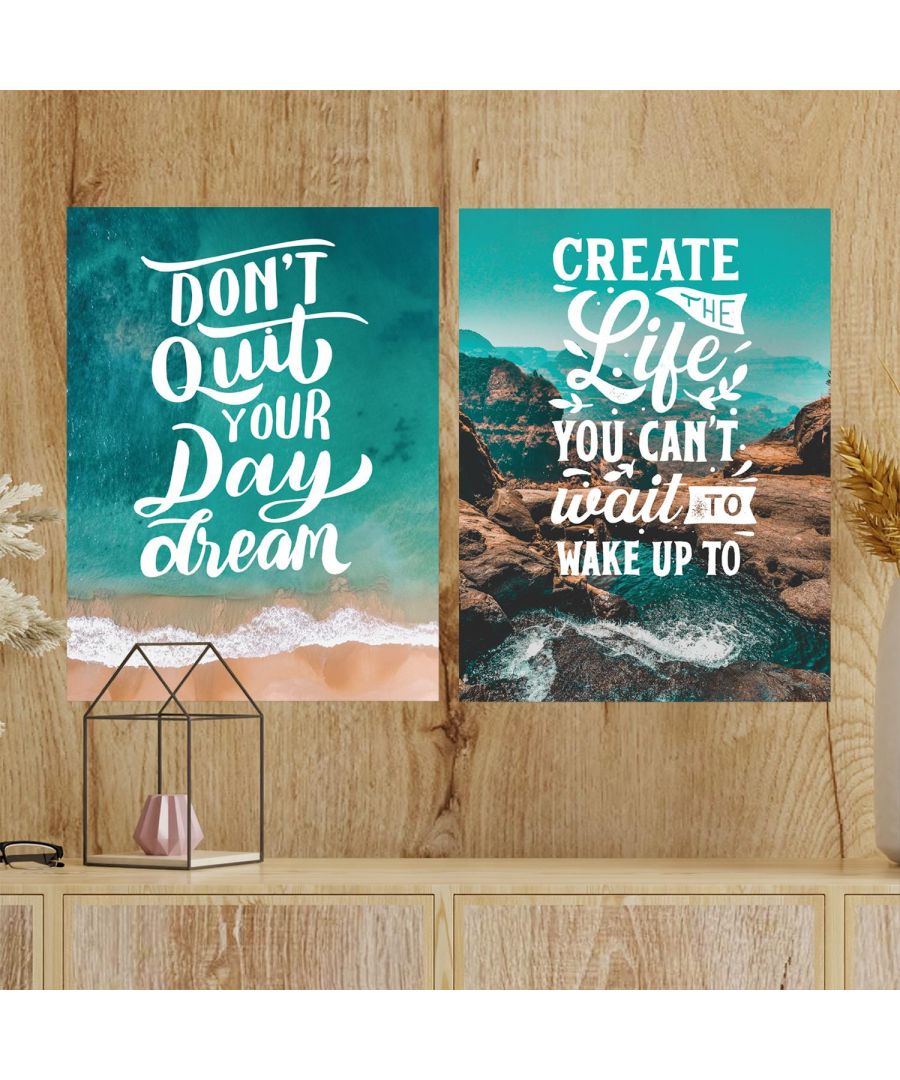 Our motivational Art Print Wall Stickers will help you stay on track and inspire you to be the best version of yourself every day! We design and produce all our wall stickers to give you as many options as possible for creating your own decorations. This product includes 2 specially designed 30 x 40 cm or 11.8 x 15.7'' adhesive Art Print from our 2-in-1 Wall Art Collection series, that can be either framed or stuck on almost any smooth and even surface. To apply, just peel and stick onto any clean, flat surfaces like wall, furniture or as window screen.