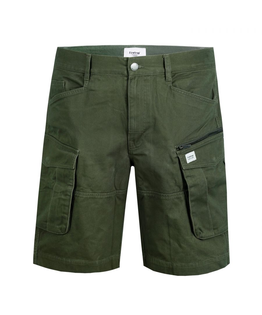 Firetrap BTK Shorts Mens - Keep things casual with the classic BTK Shorts from Firetrap. Crafted with a button fly closure, belt loops, and an abundance of pockets, these bottoms are perfect for Spring/Summer days. Please note: The style you receive may vary from the image shown. > Rise: Regular Waist > Length: Above The Knee > Type of Trouser Fly: Button Fly > Pockets: 6 Pockets > Belt Feature: Belt Not Included > Fit Type: Regular Fit > Pattern: Plain > Body Fit: Standard > Fabric: Cotton > Care Instructions: Machine Washable, Follow Care Instructions > Model Height: Models Height 6 Feet 2 Inches / 188cm > Style: Cargo Shorts