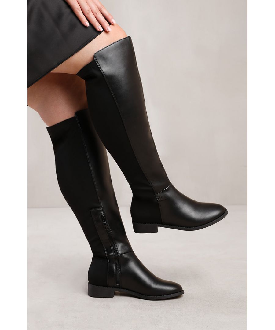 Wheres That From Wheres Womens Diem Stretch Wide Calf Over The Knee Boots - Black - Size 5 Wide Fit (UK Shoe) - Secret Sales