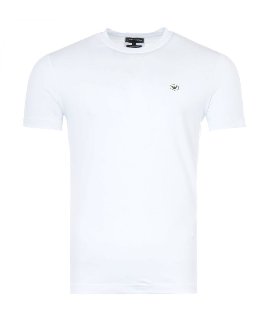 Armani T-shirt met klein logo voor heren, wit