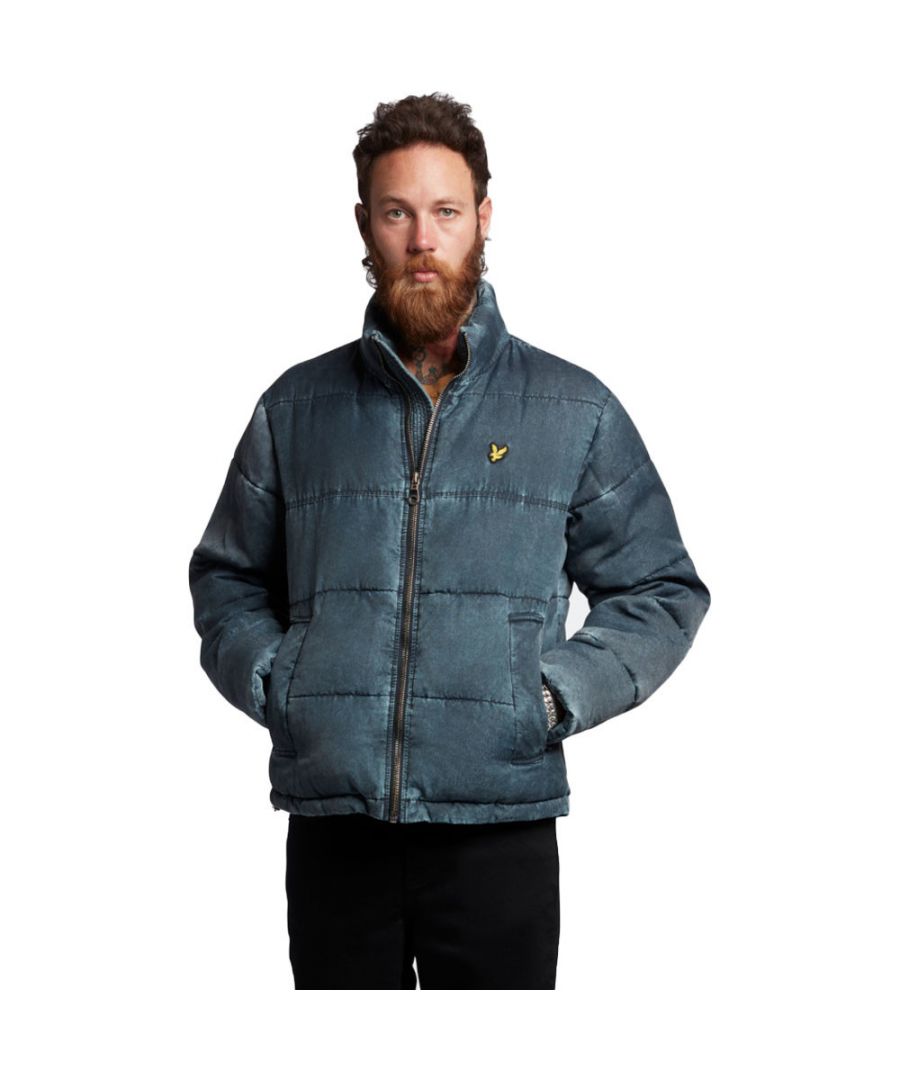 Lyle & Scott Mens Funnelled Puffer Padded Warm Jacket - Navy - Size X-Large