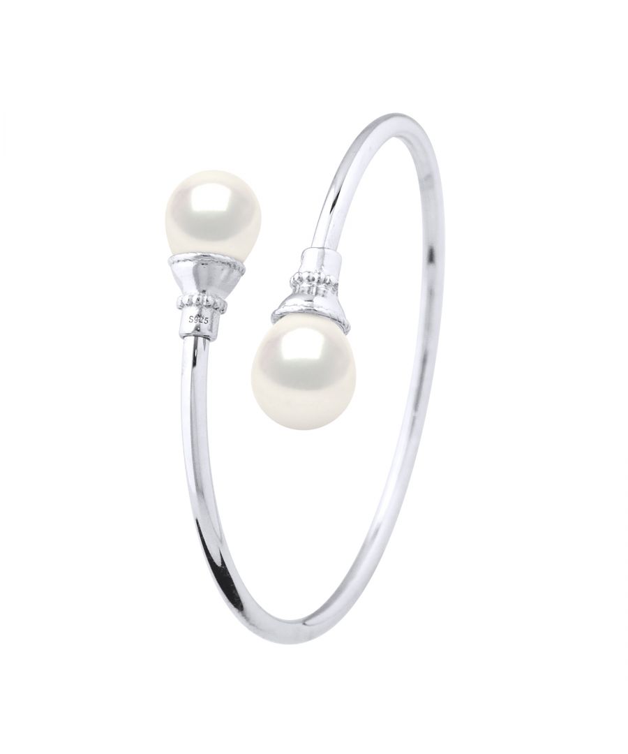 Bracelet LUXURY RING - You & Me - 2 freshwater cultured pearls pear 11-12 mm - 925 Thousandth rhodium - adjustable wrist size 14 cm to 20 cm - Delivered in a case with a certificate of authenticity and a international warranty - All our jewels are made in France.