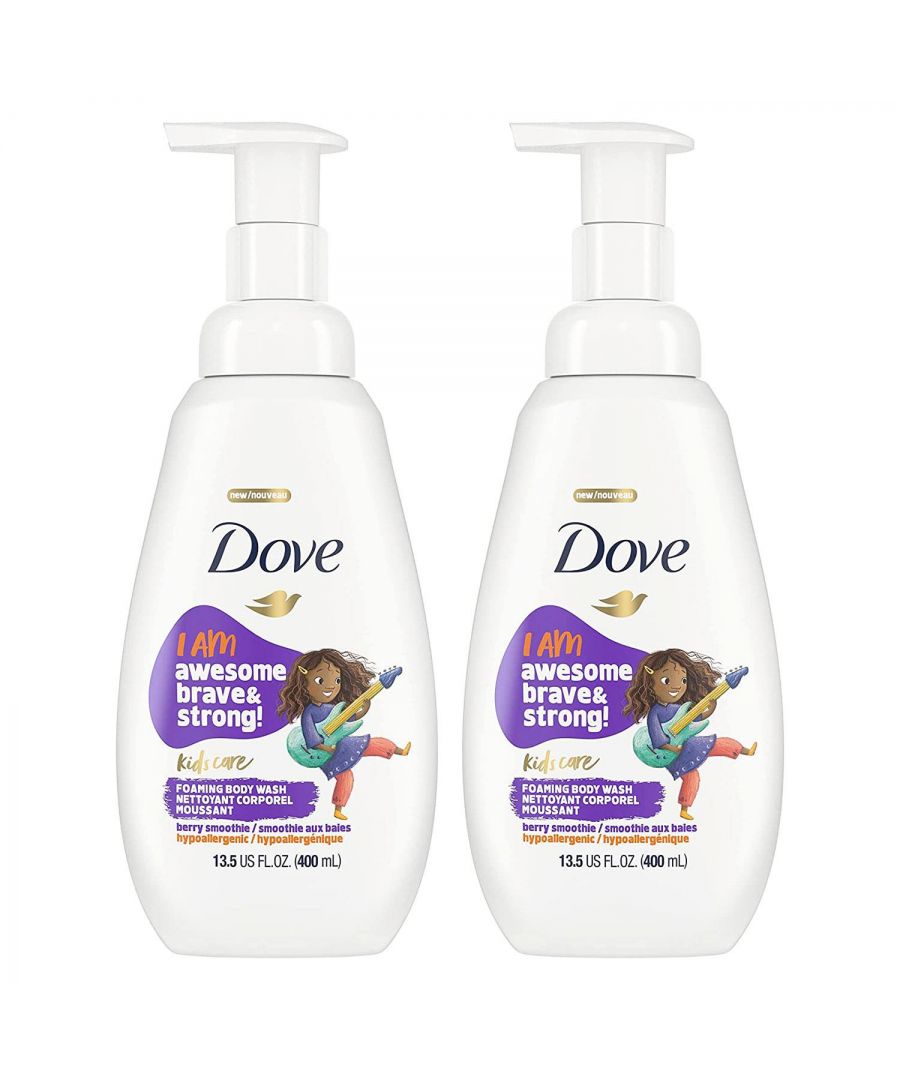 Dove Childrens Unisex Kids Care Body Wash Berry Smoothie Hypoallergenic Foaming 2x400ml - Lilac - One Size