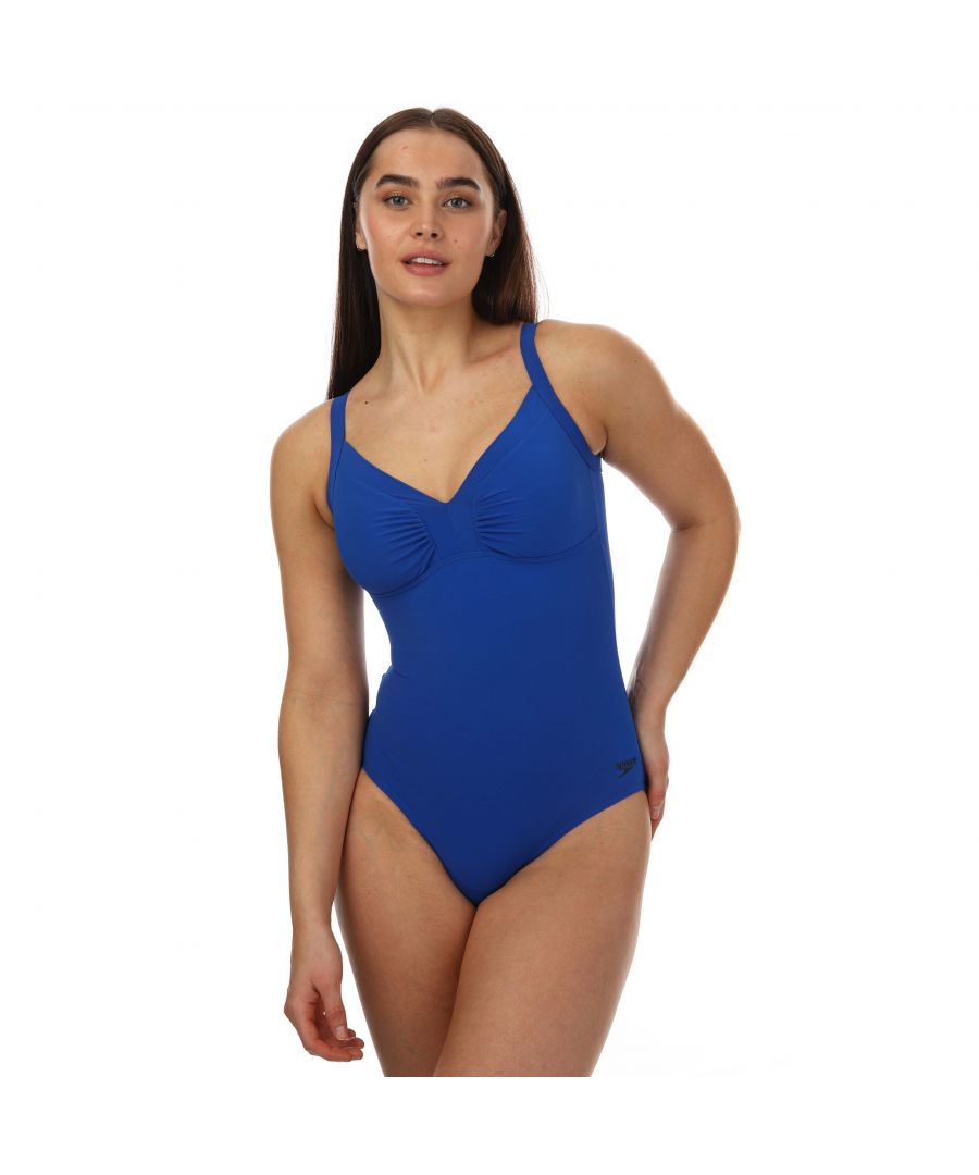 Women's Speedo Watergem Shaping Swimsuit in Blue