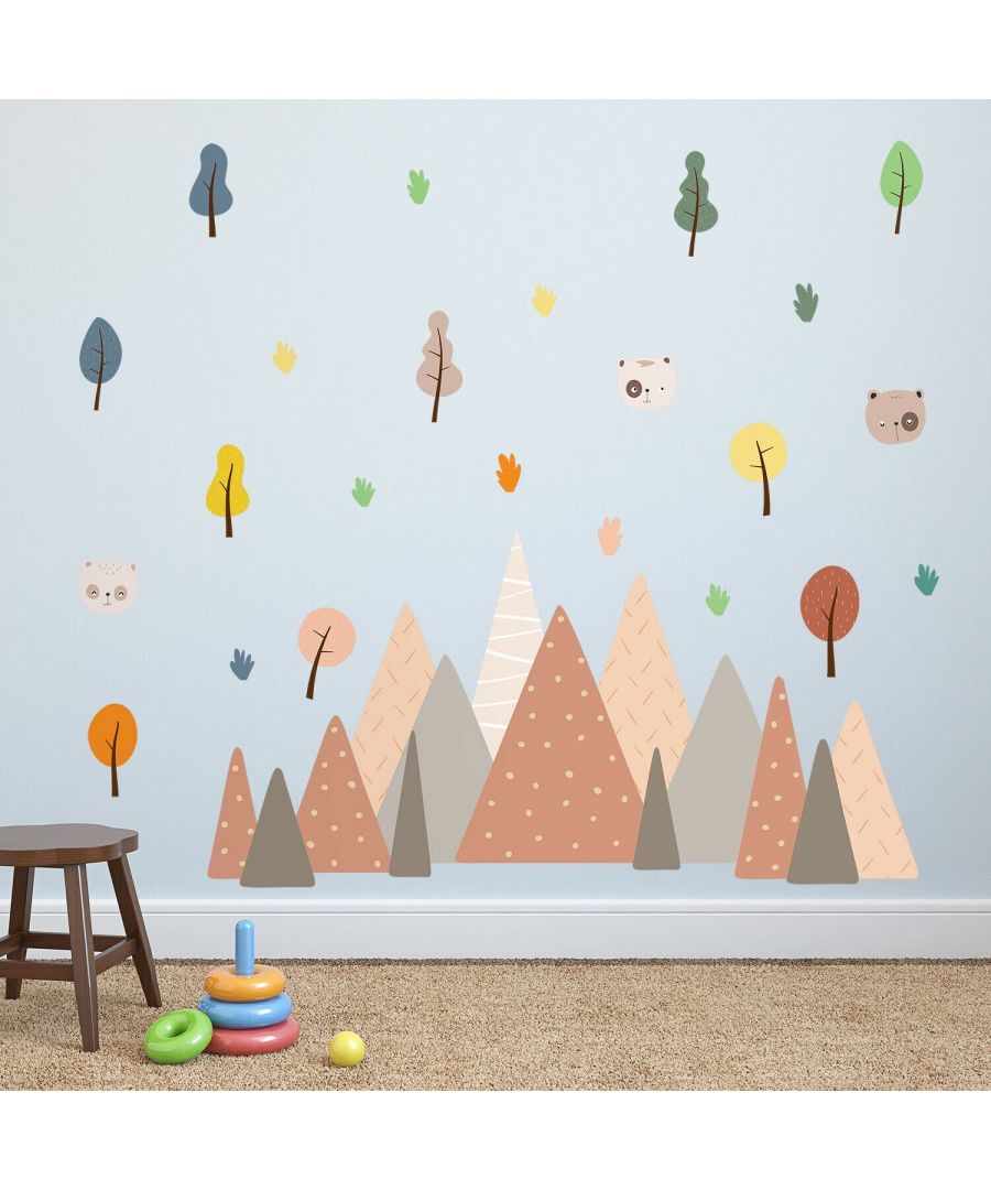 Image for Cute Bears in the Mountains Wall Stickers Kids Room, nursery, children's room, boy, girl 125 cm x 136 cm
