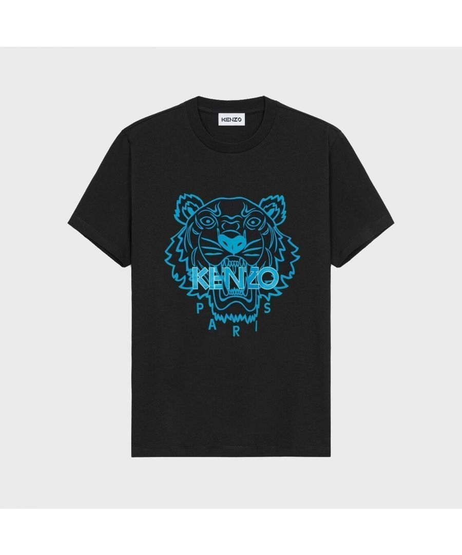 Image for Kenzo Tiger Print T-Shirt Black/Blue