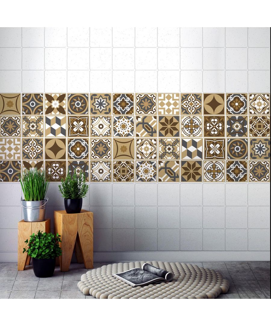 Image for Dark Bronze Tiles Wall Stickers - 10 cm x 10 cm - 24 pcs. Tiles Wall Stickers, Tiles Wall Stickers, Kitchen, Bathroom, Living room