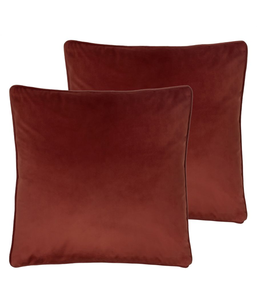 This luxurious plain velvet features a smart piped edge, perfect for adding a pop of colour to your living space.