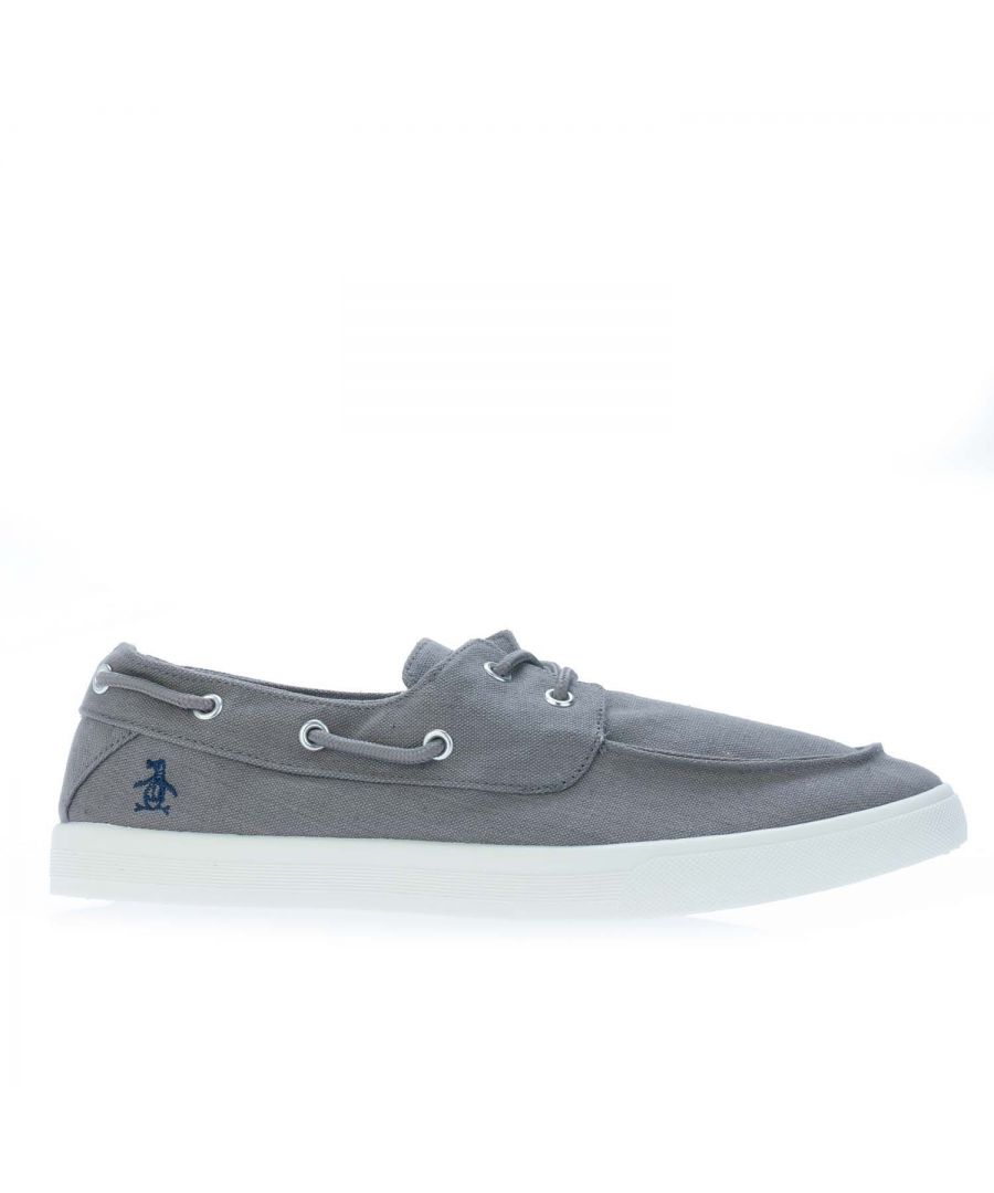 Original Penguin Mens Sailor Shoes in Grey Canvas (archived) - Size UK 11