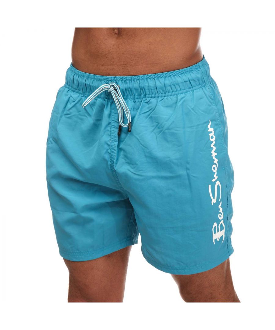 Ben Sherman Mens Boulders Beach Swim Shorts in Blue - Size Medium