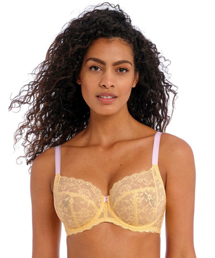 Freya Womens Offbeat Side Support Bra - Yellow Polyamide - Size 32FF