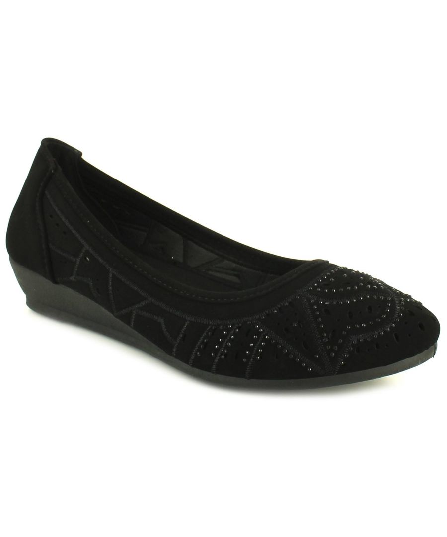 Platino Tressle Womens Ladies Flats Shoes Black Patent UK Size 